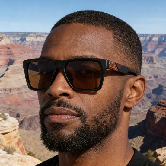 Слънчеви очила Techsuit Polarized Sunglasses (8500) - мъжки, поляризирани, UV400 - Кафяв (Tea)