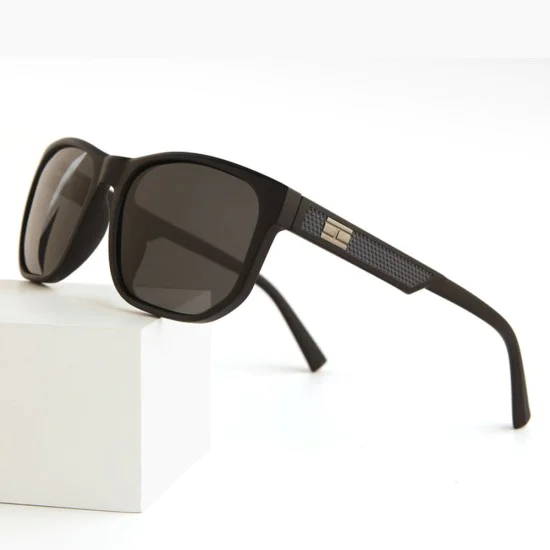 Слънчеви очила Techsuit Polarized Sunglasses (8502) - мъжки, поляризирани, Wayfarer дизайн - Мат Син / Сив