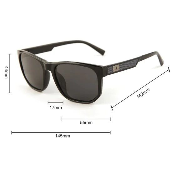 Слънчеви очила Techsuit Polarized Sunglasses (8502) - мъжки, поляризирани, Wayfarer дизайн - Мат Син / Сив
