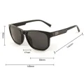 Слънчеви очила Techsuit Polarized Sunglasses (8502) - мъжки, поляризирани, Wayfarer дизайн - Сив