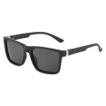 Слънчеви очила Techsuit Polarized Sunglasses (8506) - мъжки, поляризирани, квадратна рамка - Мат Черен