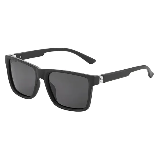 Слънчеви очила Techsuit Polarized Sunglasses (8506) - мъжки, поляризирани, квадратна рамка - Мат Черен