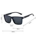Слънчеви очила Techsuit Polarized Sunglasses (8506) - мъжки, поляризирани, квадратна рамка - Мат Черен
