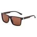 Слънчеви очила Techsuit Polarized Sunglasses (8506) - мъжки, поляризирани, квадратна рамка - Мат Кафяв