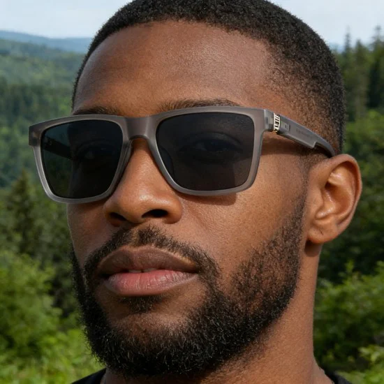 Слънчеви очила Techsuit Polarized Sunglasses (8506) - мъжки, поляризирани, квадратна рамка - Мат Син