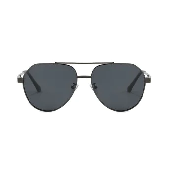 Слънчеви очила Techsuit Premium Polarized Sunglasses (8622) - унисекс, авиаторски, поляризирани - Тъмно сив