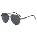 Слънчеви очила Techsuit Premium Polarized Sunglasses (8622) - унисекс, авиаторски, поляризирани - Тъмно сив
