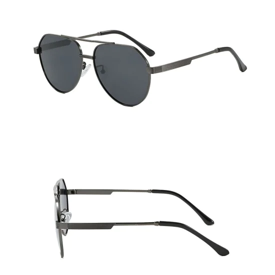 Слънчеви очила Techsuit Premium Polarized Sunglasses (8622) - унисекс, авиаторски, поляризирани - Тъмно сив