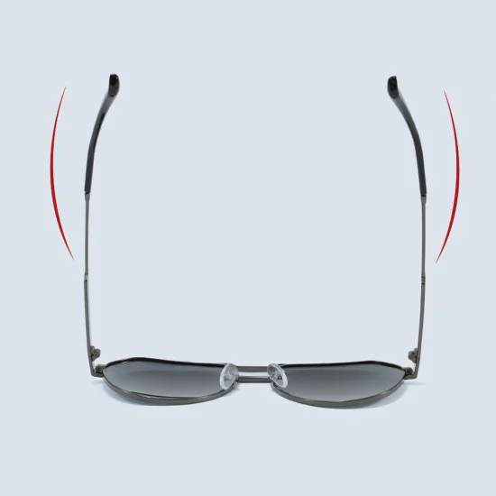 Слънчеви очила Techsuit Premium Polarized Sunglasses (8622) - унисекс, авиаторски, поляризирани - Тъмно сив