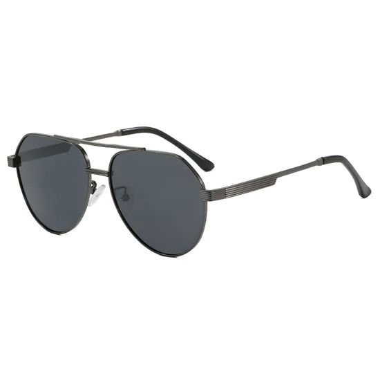 Слънчеви очила Techsuit Premium Polarized Sunglasses (8622) - унисекс, авиаторски, поляризирани - Тъмно сив