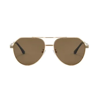 Слънчеви очила Techsuit Premium Polarized Sunglasses (8622) - унисекс, авиаторски, поляризирани - Златист