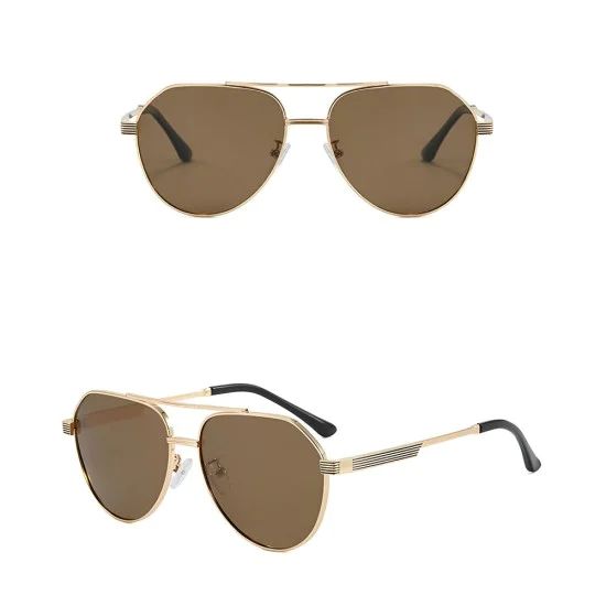 Слънчеви очила Techsuit Premium Polarized Sunglasses (8622) - унисекс, авиаторски, поляризирани - Златист