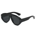 Слънчеви очила Techsuit Premium Sunglasses (3991) - дамски, авиаторски, ретро стил - Черен