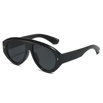 Слънчеви очила Techsuit Premium Sunglasses (3991) - дамски, авиаторски, ретро стил - Черен