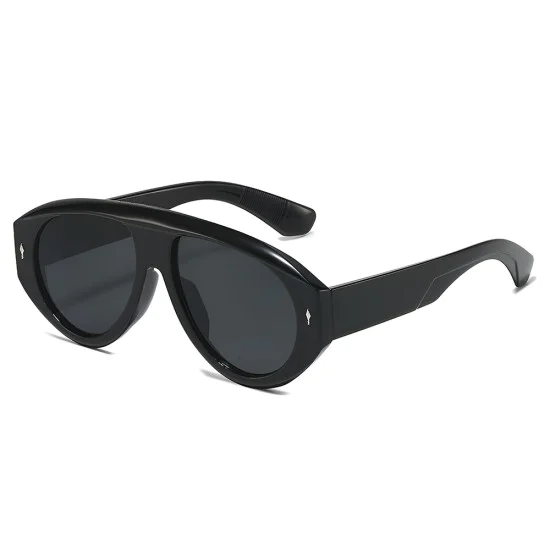 Слънчеви очила Techsuit Premium Sunglasses (3991) - дамски, авиаторски, ретро стил - Черен
