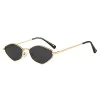 Слънчеви очила Techsuit Premium Sunglasses (6206) - дамски, тясна шестоъгълна рамка - Златист / Черен