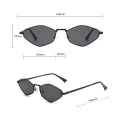 Слънчеви очила Techsuit Premium Sunglasses (6206) - дамски, тясна шестоъгълна рамка - Златист / Черен