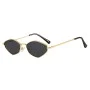 Слънчеви очила Techsuit Premium Sunglasses (6206) - дамски, тясна шестоъгълна рамка - Златист / Черен