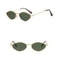 Слънчеви очила Techsuit Premium Sunglasses (6206) - дамски, тясна шестоъгълна рамка - Златист / Зелен