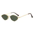 Слънчеви очила Techsuit Premium Sunglasses (6206) - дамски, тясна шестоъгълна рамка - Златист / Зелен