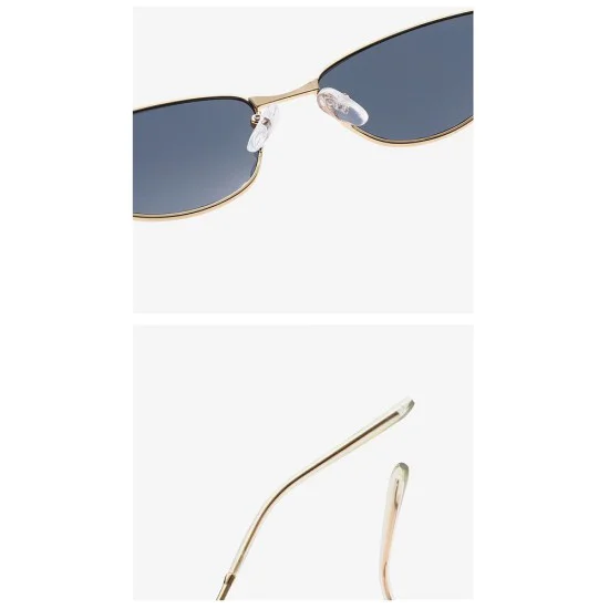 Слънчеви очила Techsuit Premium Sunglasses (622) - дамски, котешко око, минималистични - Черен