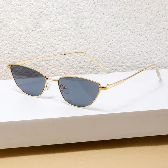 Слънчеви очила Techsuit Premium Sunglasses (622) - дамски, котешко око, минималистични - Черен