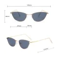 Слънчеви очила Techsuit Premium Sunglasses (622) - дамски, котешко око, минималистични - Черен