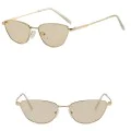 Слънчеви очила Techsuit Premium Sunglasses (622) - дамски, котешко око, минималистични - Златист / Шампанско