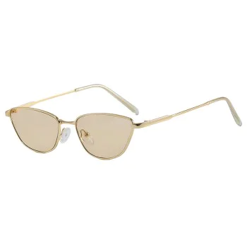 Слънчеви очила Techsuit Premium Sunglasses (622) - дамски, котешко око, минималистични - Златист / Шампанско