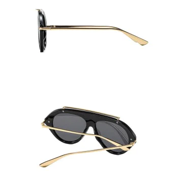 Слънчеви очила Techsuit Premium Sunglasses (8092) - дамски, авиаторски, плосък връх - Черен