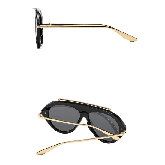Слънчеви очила Techsuit Premium Sunglasses (8092) - дамски, авиаторски, плосък връх - Черен