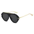 Слънчеви очила Techsuit Premium Sunglasses (8092) - дамски, авиаторски, плосък връх - Черен