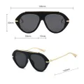 Слънчеви очила Techsuit Premium Sunglasses (8092) - дамски, авиаторски, плосък връх - Черен / Оранжев