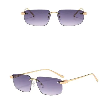 Слънчеви очила Techsuit Premium Sunglasses (S098) - унисекс, правоъгълни, без рамка - Аметист