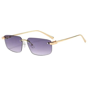 Слънчеви очила Techsuit Premium Sunglasses (S098) - унисекс, правоъгълни, без рамка - Аметист