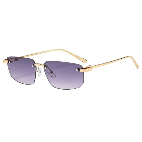 Слънчеви очила Techsuit Premium Sunglasses (S098) - унисекс, правоъгълни, без рамка - Аметист
