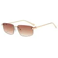Слънчеви очила Techsuit Premium Sunglasses (S098) - унисекс, правоъгълни, без рамка - Коняк