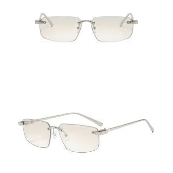 Слънчеви очила Techsuit Premium Sunglasses (S098) - унисекс, правоъгълни, без рамка - Лунна светлина