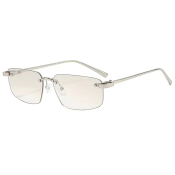 Слънчеви очила Techsuit Premium Sunglasses (S098) - унисекс, правоъгълни, без рамка - Лунна светлина