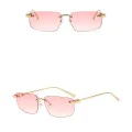 Слънчеви очила Techsuit Premium Sunglasses (S098) - унисекс, правоъгълни, без рамка - Розов (Barbie)