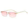 Слънчеви очила Techsuit Premium Sunglasses (S098) - унисекс, правоъгълни, без рамка - Розов (Barbie)