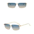 Слънчеви очила Techsuit Premium Sunglasses (S098) - унисекс, правоъгълни, без рамка - Син (Lagoon)