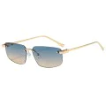Слънчеви очила Techsuit Premium Sunglasses (S098) - унисекс, правоъгълни, без рамка - Син (Lagoon)