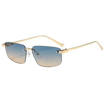 Слънчеви очила Techsuit Premium Sunglasses (S098) - унисекс, правоъгълни, без рамка - Син (Lagoon)