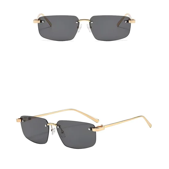 Слънчеви очила Techsuit Premium Sunglasses (S098) - унисекс, правоъгълни, без рамка - Син (Royal)