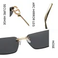 Слънчеви очила Techsuit Premium Sunglasses (S098) - унисекс, правоъгълни, без рамка - Син (Royal)