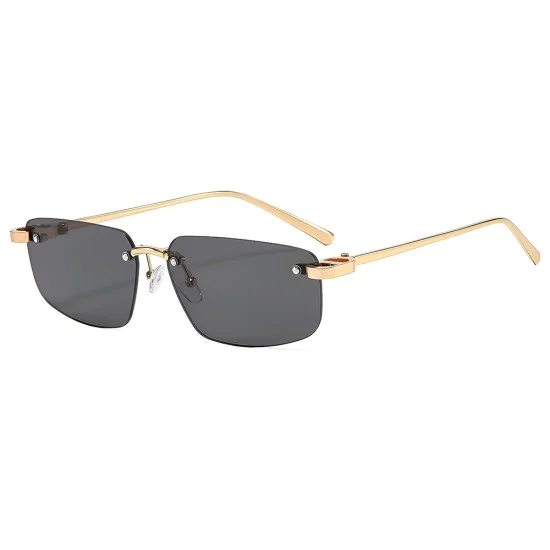 Слънчеви очила Techsuit Premium Sunglasses (S098) - унисекс, правоъгълни, без рамка - Син (Royal)