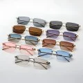 Слънчеви очила Techsuit Premium Sunglasses (S098) - унисекс, правоъгълни, без рамка - Син (Royal)