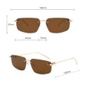 Слънчеви очила Techsuit Premium Sunglasses (S098) - унисекс, правоъгълни, без рамка - Син (Royal)