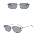 Слънчеви очила Techsuit Premium Sunglasses (S098) - унисекс, правоъгълни, без рамка - Тъмно сив (Dark Smoke)